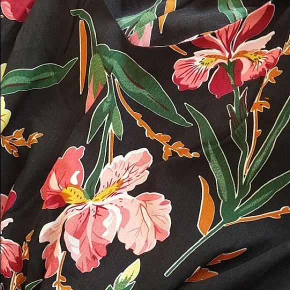 Black floral multicolored summer ruffled dress - Picture 4 of 8